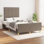 Casa si Gradina - Mobilier - Paturi si accesorii - Paturi - Cadru de pat cu tablie, gri taupe, 120x190 cm, material textil - Infinity.ro