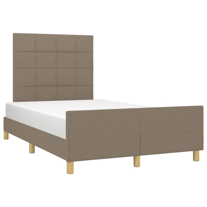 Casa si Gradina - Mobilier - Paturi si accesorii - Paturi - Cadru de pat cu tablie, gri taupe, 120x190 cm, material textil - Infinity.ro