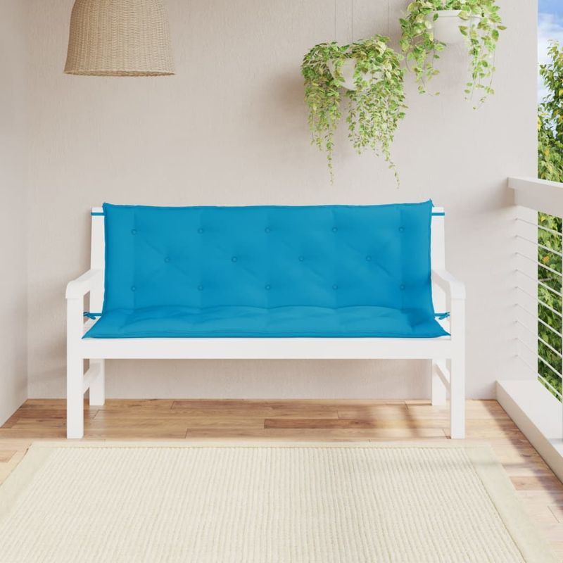 Casa si Gradina - Gradina si terasa - Mobilier exterior - Perne decorative exterior - Perne banca de gradina 2buc., albastru deschis, tesatura oxford, mărime 150x50x7 cm - Infinity.ro