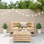 Casa si Gradina - Gradina si terasa - Mobilier exterior - Seturi mobila gradina - Set mobilier gradina cu perne, 3 piese, lemn masiv de pin - Infinity.ro