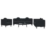Casa si Gradina - Mobilier - Seturi de mobilier - Seturi living - Set de canapele cu perne, 3 piese, negru, catifea - Infinity.ro