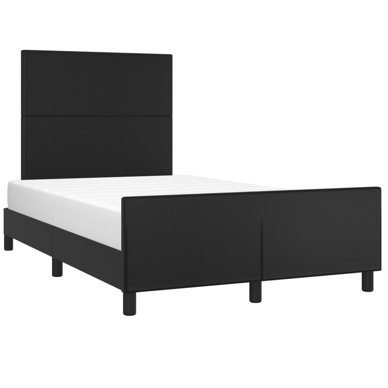 Casa si Gradina - Mobilier - Paturi si accesorii - Paturi - Cadru de pat cu tablie, negru, 120x190 cm, piele ecologica - Infinity.ro