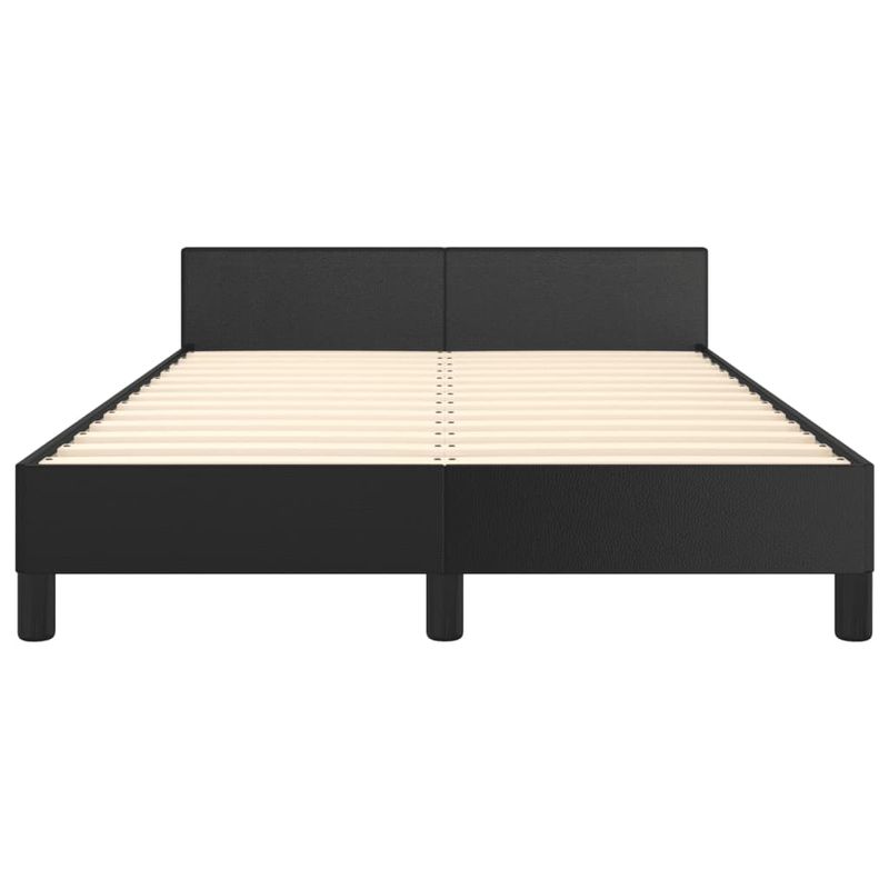 Casa si Gradina - Mobilier - Paturi si accesorii - Paturi - Cadru de pat cu tablie, negru, 120x190 cm, piele ecologica - Infinity.ro