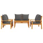 Casa si Gradina - Gradina si terasa - Mobilier exterior - Seturi mobila gradina - Set mobilier de gradina cu perne, 5 buc., lemn masiv acacia - Infinity.ro