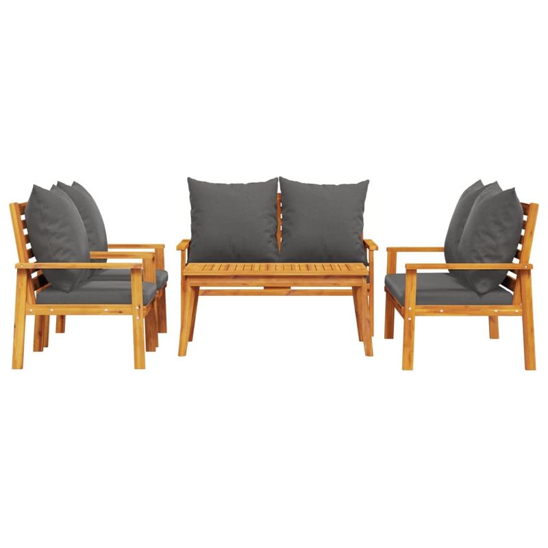 Casa si Gradina - Gradina si terasa - Mobilier exterior - Seturi mobila gradina - Set mobilier de gradina cu perne, 5 buc., lemn masiv acacia - Infinity.ro