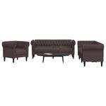 Casa si Gradina - Mobilier - Seturi de mobilier - Seturi living - Set canapele, 3 piese, maro inchis, material textil - Infinity.ro