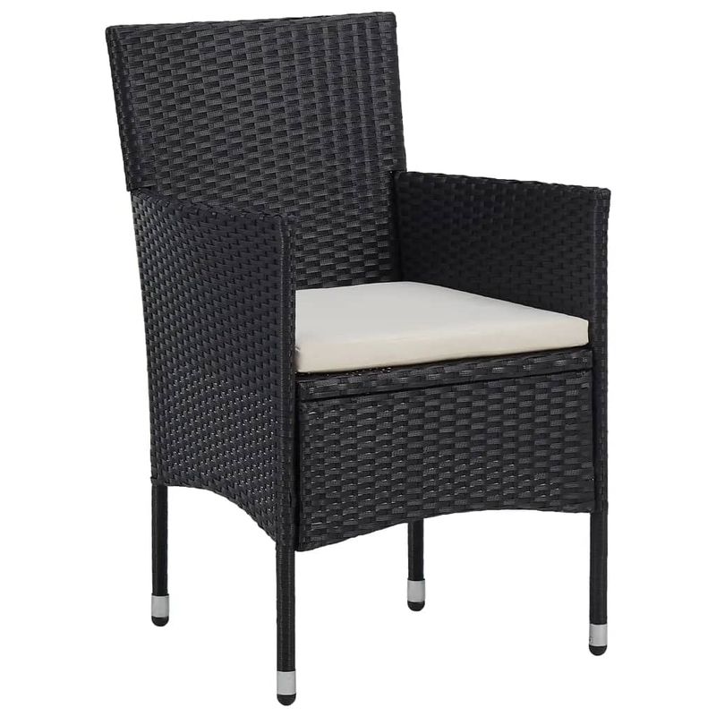 Casa si Gradina - Gradina si terasa - Mobilier exterior - Seturi mobila gradina - Set mobilier bistro gradina 3 piese, negru, poliratan si sticla - Infinity.ro