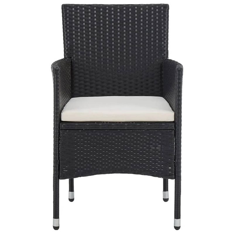 Casa si Gradina - Gradina si terasa - Mobilier exterior - Seturi mobila gradina - Set mobilier bistro gradina 3 piese, negru, poliratan si sticla - Infinity.ro