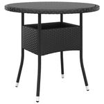 Casa si Gradina - Gradina si terasa - Mobilier exterior - Seturi mobila gradina - Set mobilier bistro gradina 3 piese, negru, poliratan si sticla - Infinity.ro