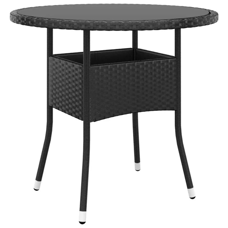 Casa si Gradina - Gradina si terasa - Mobilier exterior - Seturi mobila gradina - Set mobilier bistro gradina 3 piese, negru, poliratan si sticla - Infinity.ro