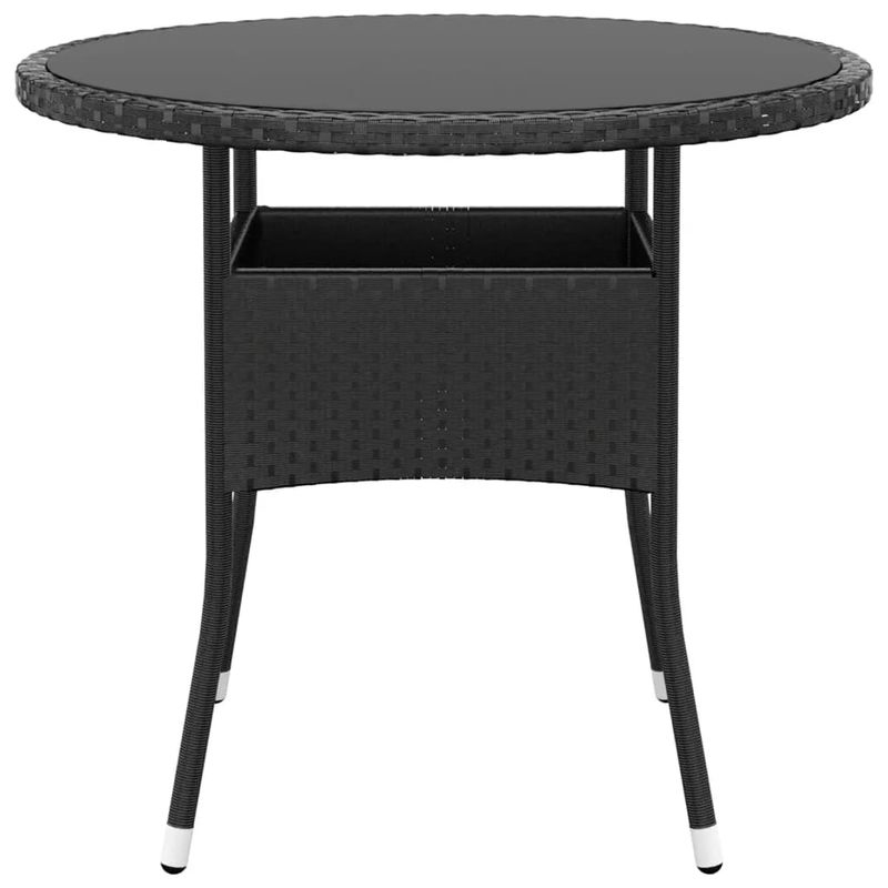 Casa si Gradina - Gradina si terasa - Mobilier exterior - Seturi mobila gradina - Set mobilier bistro gradina 3 piese, negru, poliratan si sticla - Infinity.ro
