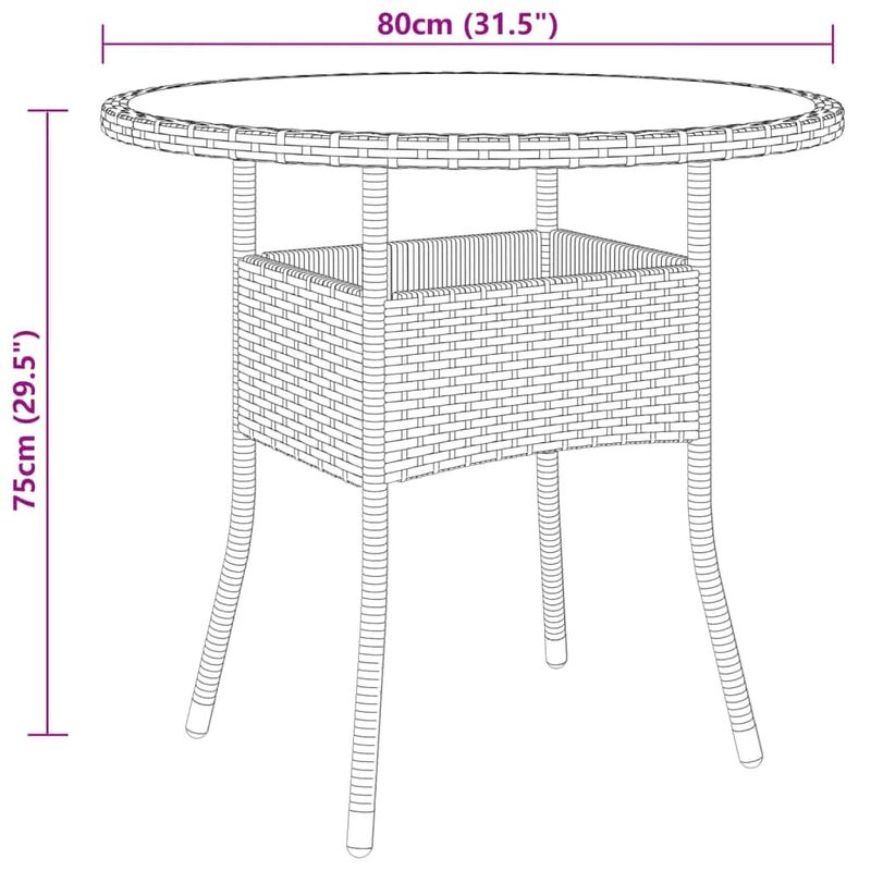 Casa si Gradina - Gradina si terasa - Mobilier exterior - Seturi mobila gradina - Set mobilier bistro gradina 3 piese, negru, poliratan si sticla - Infinity.ro