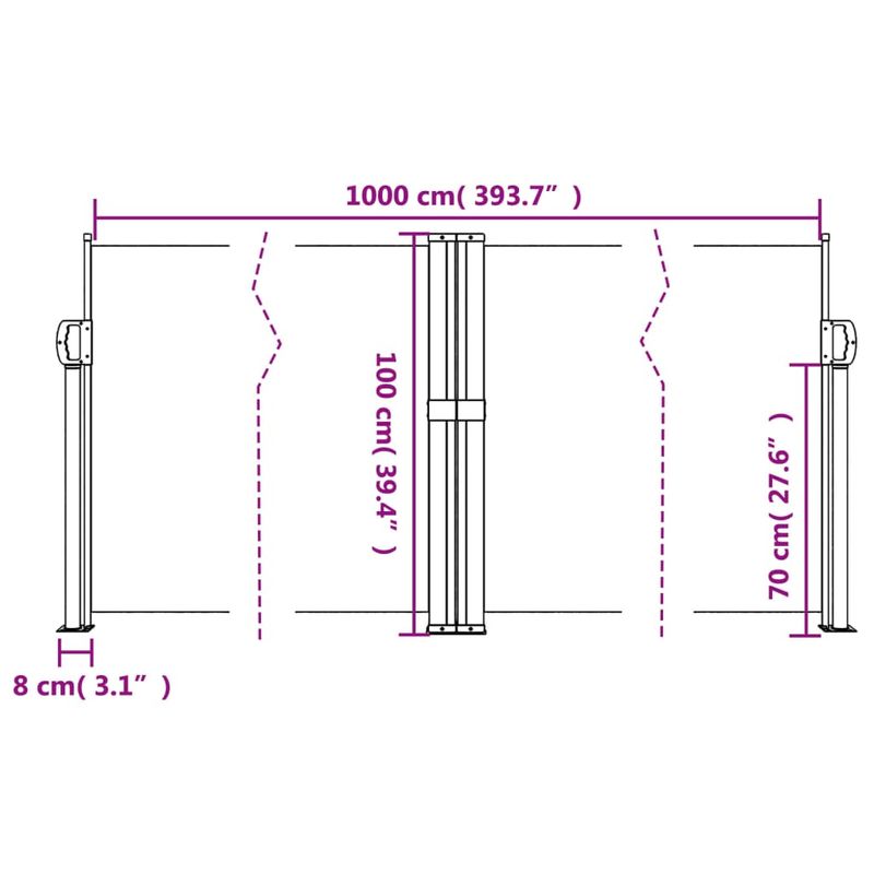 Casa si Gradina - Gradina si terasa - Umbrele si pavilioane - Umbrele - Copertina laterala retractabila, albastru, 100 x 1000 cm - Infinity.ro