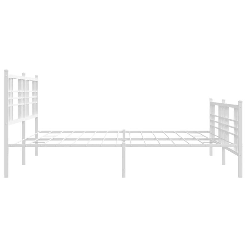 Casa si Gradina - Mobilier - Paturi si accesorii - Paturi - Cadru de pat metalic cu tablie, alb, 200x200 cm - Infinity.ro