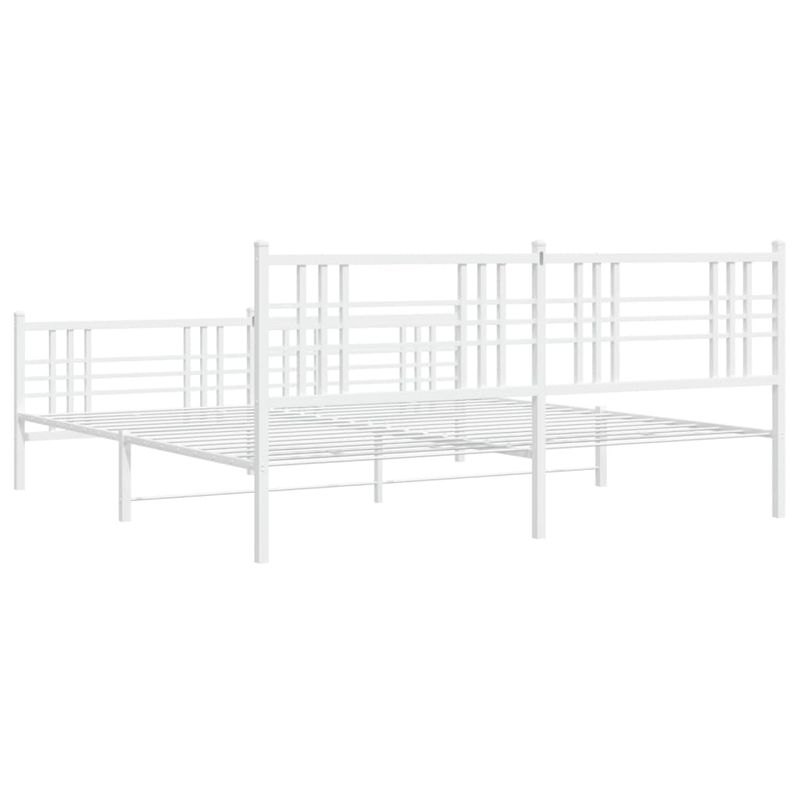 Casa si Gradina - Mobilier - Paturi si accesorii - Paturi - Cadru de pat metalic cu tablie, alb, 200x200 cm - Infinity.ro