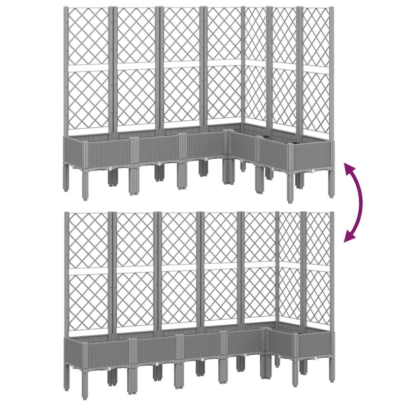 Casa si Gradina - Gradinarit si plante - Plante si ghivece - Ghivece si suporturi - Jardiniera de gradina cu spalier gri deschis 160x120x142 cm PP - Infinity.ro