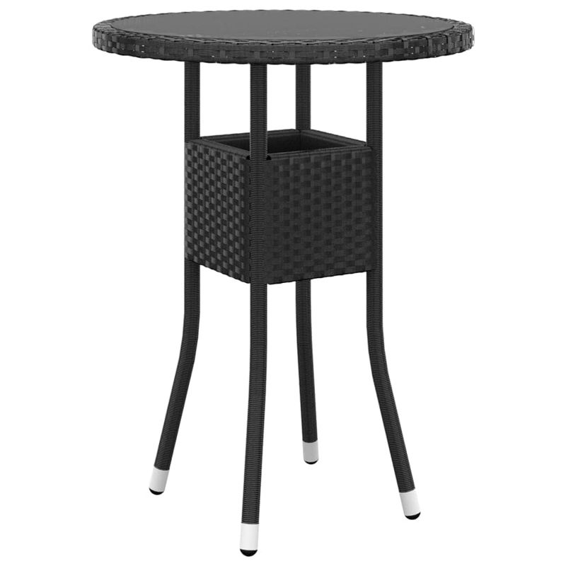 Casa si Gradina - Gradina si terasa - Mobilier exterior - Seturi mobila gradina - Set mobilier bistro gradina 3 piese, negru, poliratan si sticla - Infinity.ro