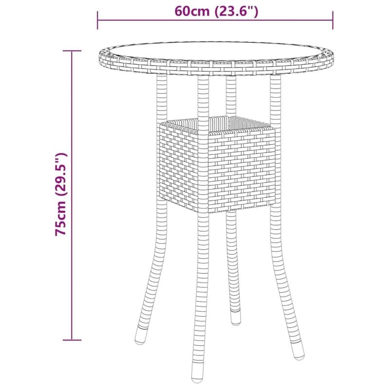 Casa si Gradina - Gradina si terasa - Mobilier exterior - Seturi mobila gradina - Set mobilier bistro gradina 3 piese, negru, poliratan si sticla - Infinity.ro