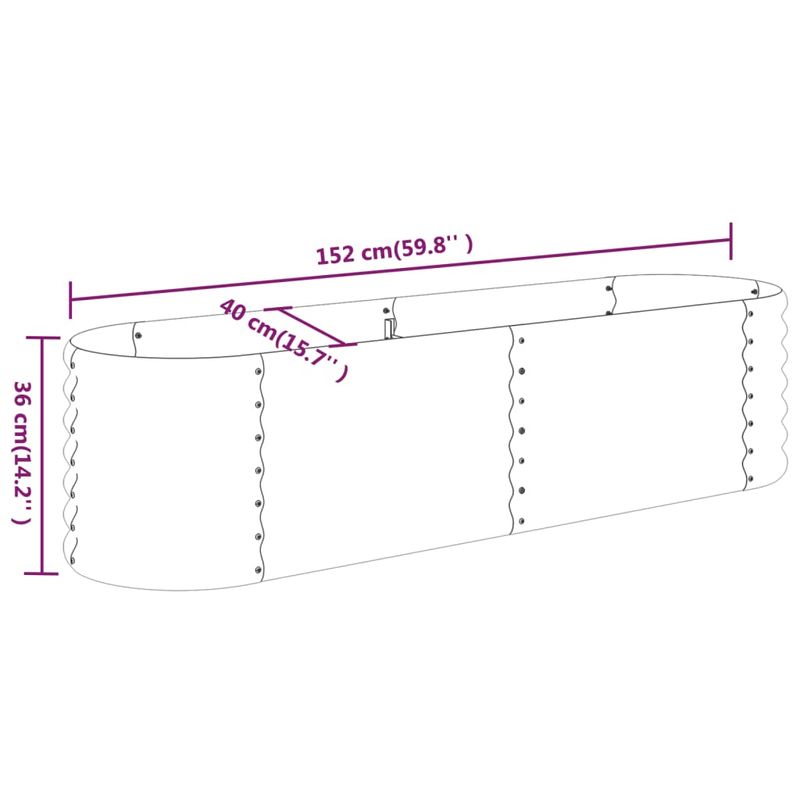 Casa si Gradina - Gradinarit si plante - Plante si ghivece - Ghivece si suporturi - Strat inaltat gradina 152x40x36 cm otel vopsit electrostatic, maro - Infinity.ro