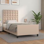 Casa si Gradina - Mobilier - Paturi si accesorii - Paturi - Cadru de pat cu tablie, cappuccino, 80x200 cm, piele ecologica - Infinity.ro