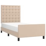 Casa si Gradina - Mobilier - Paturi si accesorii - Paturi - Cadru de pat cu tablie, cappuccino, 80x200 cm, piele ecologica - Infinity.ro