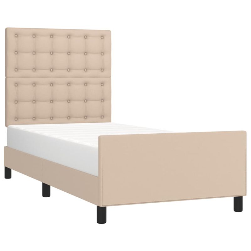 Casa si Gradina - Mobilier - Paturi si accesorii - Paturi - Cadru de pat cu tablie, cappuccino, 80x200 cm, piele ecologica - Infinity.ro