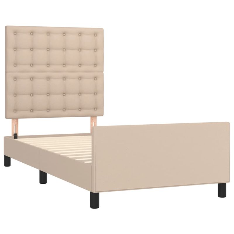 Casa si Gradina - Mobilier - Paturi si accesorii - Paturi - Cadru de pat cu tablie, cappuccino, 80x200 cm, piele ecologica - Infinity.ro