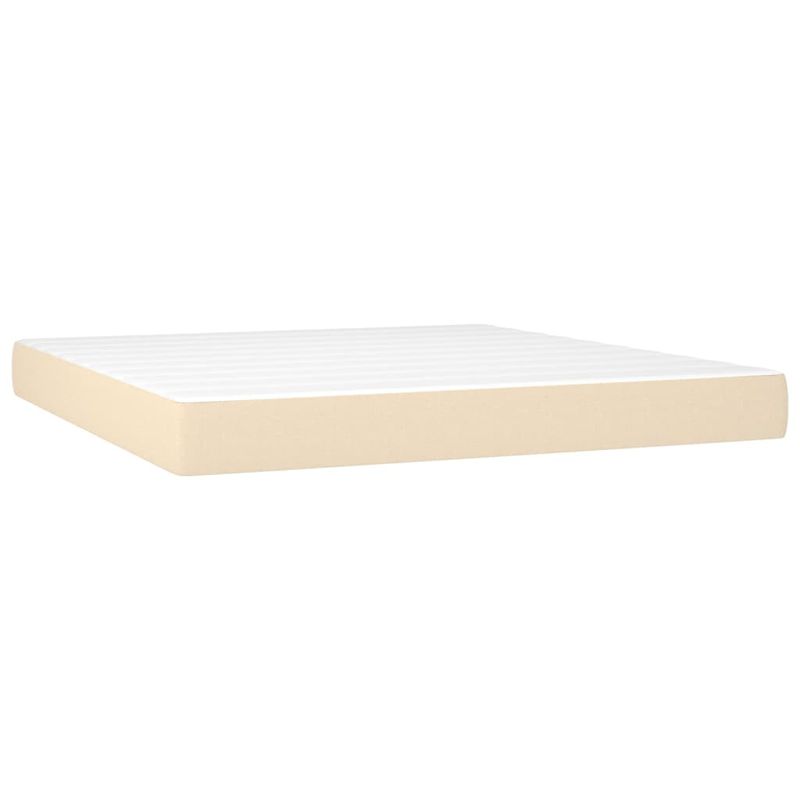 Casa si Gradina - Mobilier - Paturi si accesorii - Paturi - Pat cu arcuri, saltea si LED, crem, 180x200 cm, textil - Infinity.ro