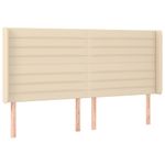 Casa si Gradina - Mobilier - Paturi si accesorii - Paturi - Pat cu arcuri, saltea si LED, crem, 180x200 cm, textil - Infinity.ro