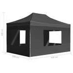 Casa si Gradina - Gradina si terasa - Umbrele si pavilioane - Pavilioane - Cort de petrecere pliabil cu pereti antracit, 4,5x3 m, aluminiu - Infinity.ro