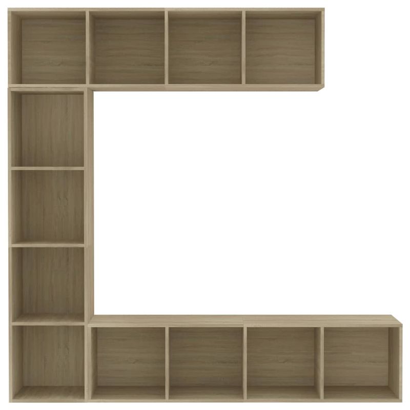 Casa si Gradina - Mobilier - Biblioteci si rafturi - Biblioteci - Dulap carti / TV, 3 piese, stejar Sonoma, 180 x 30 x 180 cm - Infinity.ro