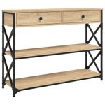 Casa si Gradina - Mobilier - Comode si corpuri - Console - Masuta consola, stejar sonoma, 100x28x75 cm, lemn prelucrat - Infinity.ro