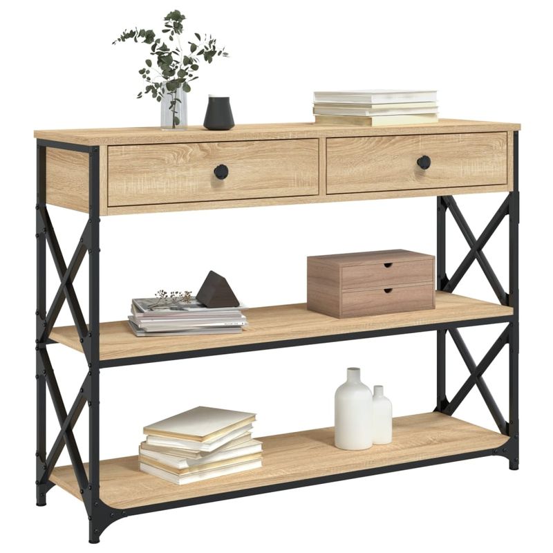 Casa si Gradina - Mobilier - Comode si corpuri - Console - Masuta consola, stejar sonoma, 100x28x75 cm, lemn prelucrat - Infinity.ro