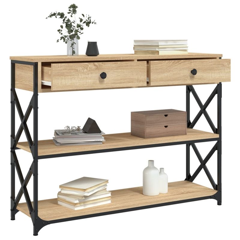 Casa si Gradina - Mobilier - Comode si corpuri - Console - Masuta consola, stejar sonoma, 100x28x75 cm, lemn prelucrat - Infinity.ro