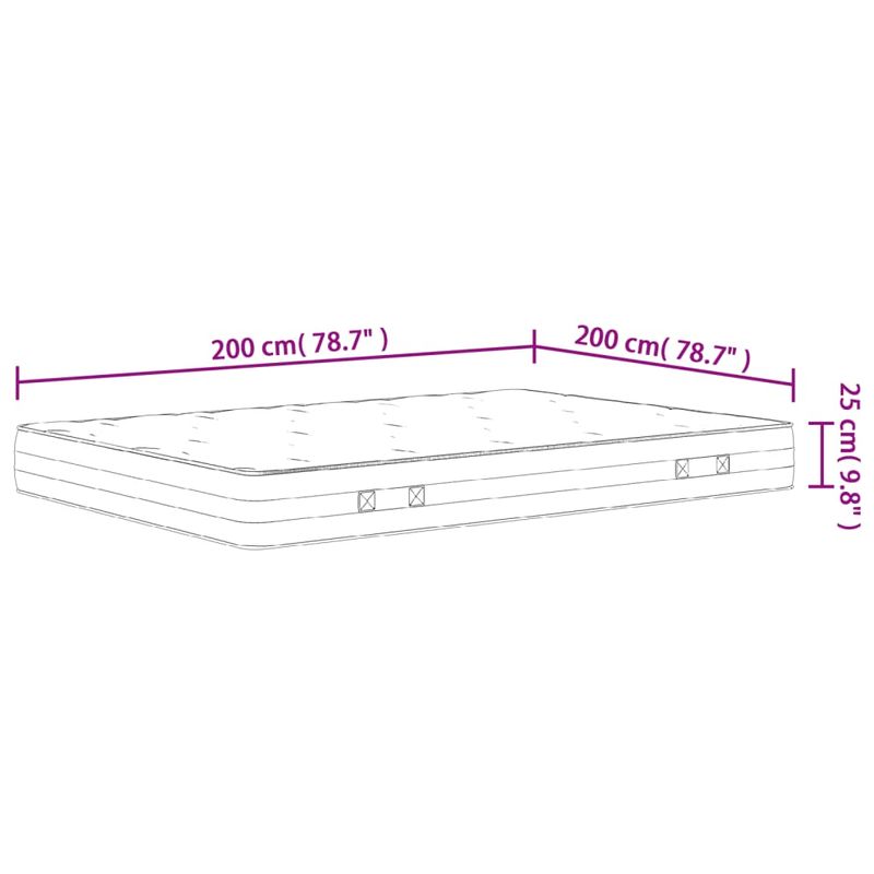 Casa si Gradina - Mobilier - Saltele si somiere - Saltele - Saltea cu arcuri buzunar, fermitate medie, 200x200 cm - Infinity.ro