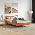 Casa si Gradina - Mobilier - Paturi si accesorii - Accesorii paturi - Tablie de pat, maro ceruit, 135 cm, lemn masiv de pin - Infinity.ro