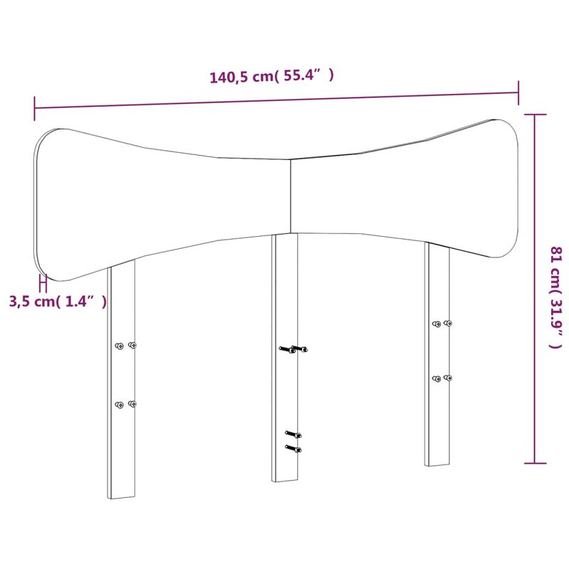 Casa si Gradina - Mobilier - Paturi si accesorii - Accesorii paturi - Tablie de pat, maro ceruit, 135 cm, lemn masiv de pin - Infinity.ro