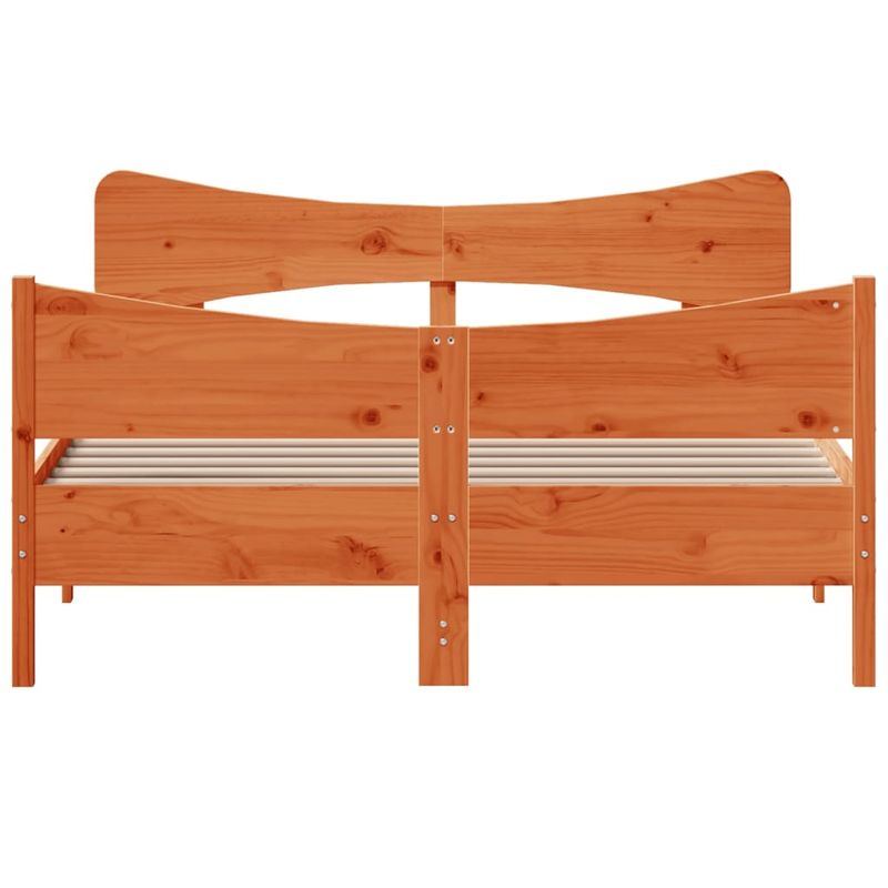 Casa si Gradina - Mobilier - Paturi si accesorii - Paturi - Cadru de pat cu tablie, maro ceruit, 140x190 cm, lemn masiv pin - Infinity.ro