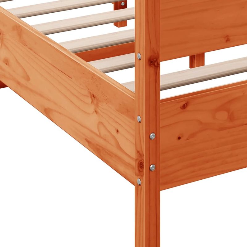 Casa si Gradina - Mobilier - Paturi si accesorii - Paturi - Cadru de pat cu tablie, maro ceruit, 140x190 cm, lemn masiv pin - Infinity.ro
