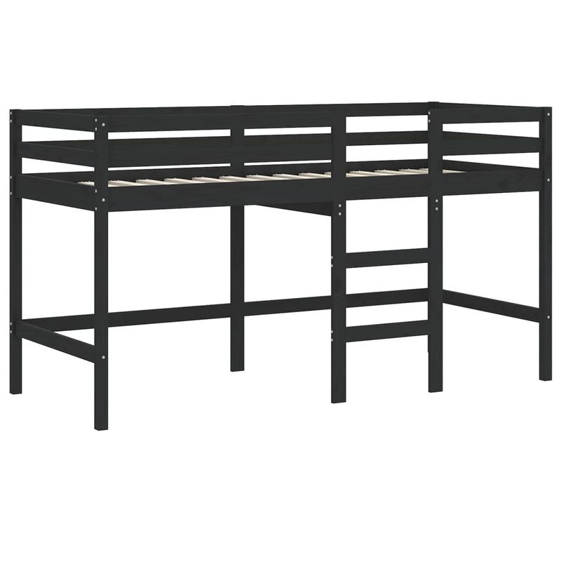 Casa si Gradina - Mobilier - Paturi si accesorii - Paturi - Pat etajat de copii cu perdele, roz, 80x200 cm, lemn masiv pin - Infinity.ro