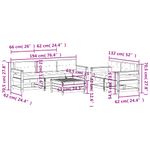 Casa si Gradina - Gradina si terasa - Mobilier exterior - Seturi mobila gradina - Set mobilier de gradina cu perne, 6 piese, lemn masiv de pin - Infinity.ro