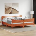 Casa si Gradina - Mobilier - Paturi si accesorii - Paturi - Cadru de pat cu tablie, maro ceruit, 180x200 cm, lemn masiv pin - Infinity.ro