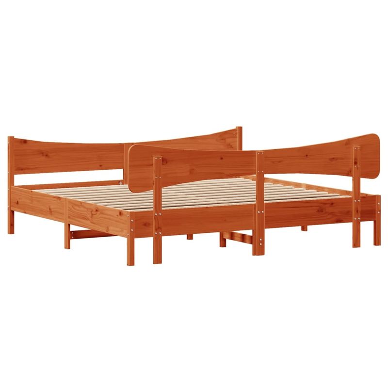 Casa si Gradina - Mobilier - Paturi si accesorii - Paturi - Cadru de pat cu tablie, maro ceruit, 180x200 cm, lemn masiv pin - Infinity.ro
