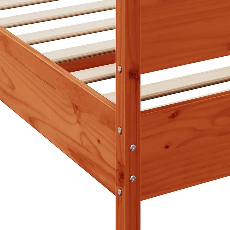Casa si Gradina - Mobilier - Paturi si accesorii - Paturi - Cadru de pat cu tablie, maro ceruit, 180x200 cm, lemn masiv pin - Infinity.ro