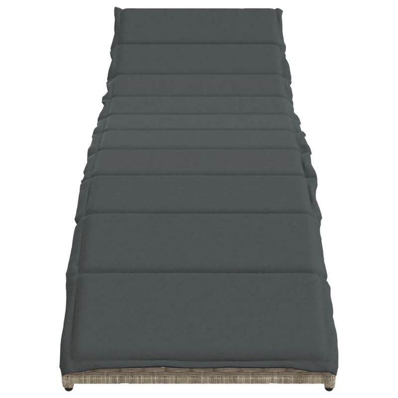 Casa si Gradina - Gradina si terasa - Mobilier exterior - Scaune si sezlonguri gradina - Sezlong cu perna, gri deschis, 55x199x50 cm, poliratan - Infinity.ro