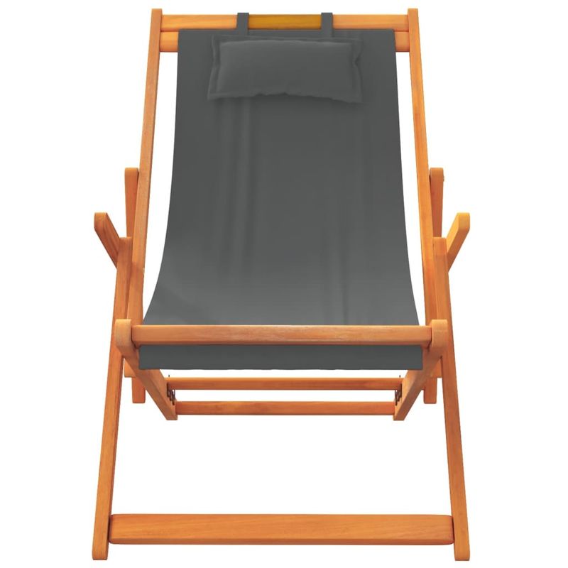 Casa si Gradina - Gradina si terasa - Mobilier exterior - Scaune si sezlonguri gradina - Scaune de plaja pliante, 2 buc., gri, material textil - Infinity.ro