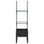 Casa si Gradina - Gradinarit si plante - Plante si ghivece - Ghivece si suporturi - Jardiniera de gradina cu spalier, negru, 40x40x142,5 cm, PP - Infinity.ro