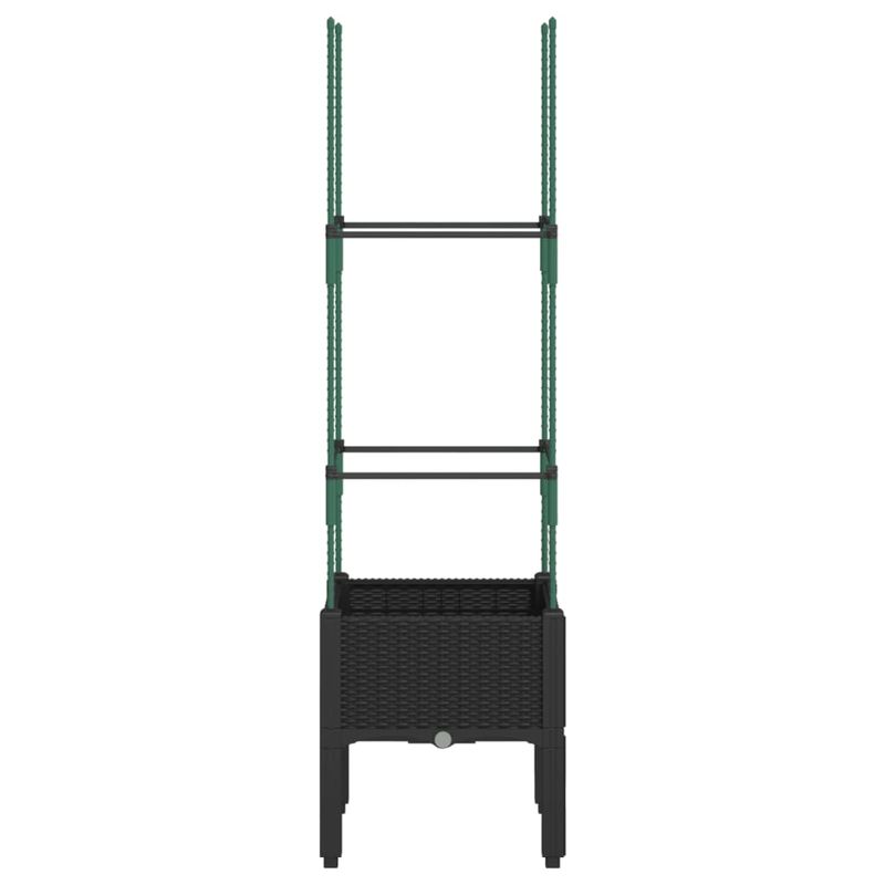 Casa si Gradina - Gradinarit si plante - Plante si ghivece - Ghivece si suporturi - Jardiniera de gradina cu spalier, negru, 40x40x142,5 cm, PP - Infinity.ro