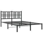 Casa si Gradina - Mobilier - Paturi si accesorii - Paturi - Cadru de pat metalic cu tablie, negru, 140x200 cm - Infinity.ro