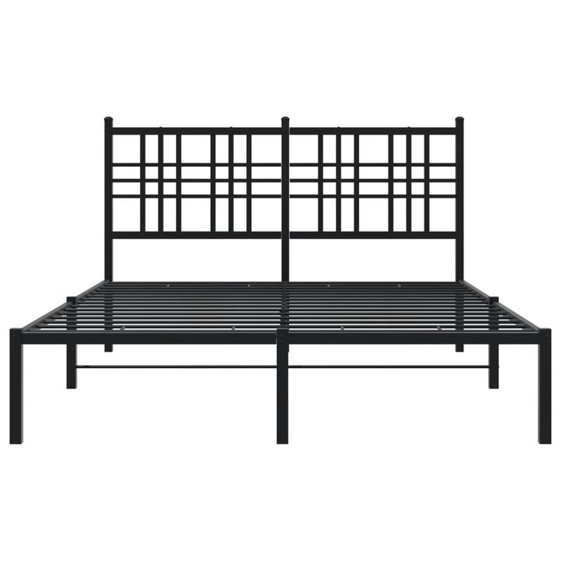 Casa si Gradina - Mobilier - Paturi si accesorii - Paturi - Cadru de pat metalic cu tablie, negru, 140x200 cm - Infinity.ro